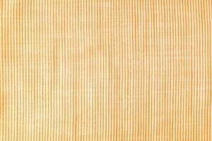 textura de lino naranja natural con patrón de rayas como fondo, papel tapiz. vista superior, endecha plana foto