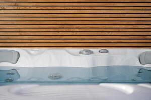 Hot Tub and the Wooden Lamellas Wall photo