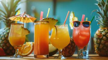 Put your taste buds to the test with a blindfolded mocktail challenge where you must guess which tropical flavors were used in each drink photo