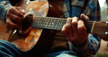 The sound of gentle strumming fills the air as a musician sings about his journey towards recovery photo