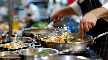 un Cocinando clase a el cero alcohol gastrónomo club dónde miembros aprender cómo a crear sofisticado platos infundido con único no alcohólico bebida recetas foto