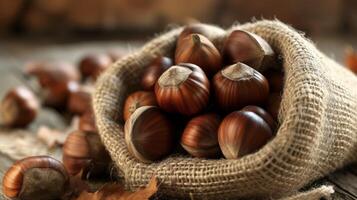 Warm up on a chilly evening with a bag of piping hot chestnuts their earthy and ery taste making them a perfect winter snack photo