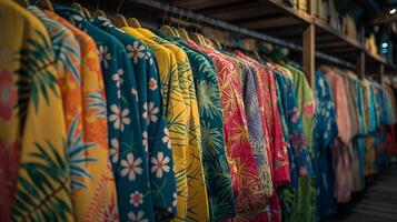 Colorful Display of Traditional Japanese Yukata photo