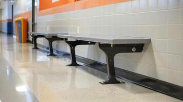 Rounded edges and corners on benches and other fixtures to prevent sharp edges and potential injuries. photo