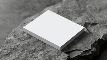 Blank mockup of a modern business card with a textured background and sleek typography. photo