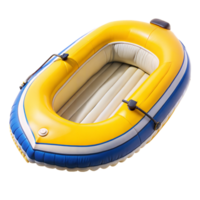 Pristine inflatable raft, perfect for summer water adventures png