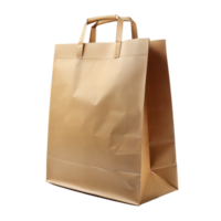 Tan paper bag with handles, perfect for groceries or gifts png