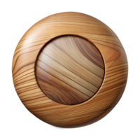 A sleek wooden sphere with a central circular opening, isolated png