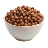 A bowl of chocolate cereal balls ready for breakfast png