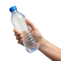 A hand gripping a sealed water bottle, ready for hydration png