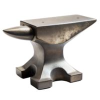 A sleek, silver anvil for shaping and forging metals png