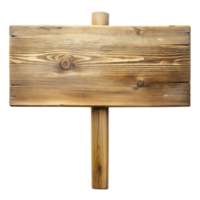 A blank wooden sign on a post, ideal for text or symbols png