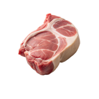 A raw pork loin chop ready for cooking png