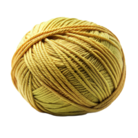 A neatly wound ball of yellow yarn isolated on transparent png