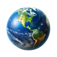 Planet Earth with vivid colors detailing continents, oceans, and clouds png