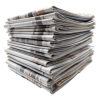 Neatly stacked pile of folded newspapers png