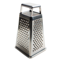 A standalone metal grater with multiple shredding options png