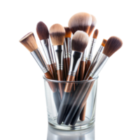 A set of makeup brushes in varying sizes and shapes for cosmetic application png