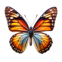 Monarch butterfly with open wings displaying vivid colors png