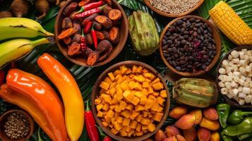 A section dedicated to the impact of colonization on Caribbean food highlighting the introduction of new ingredients such as cassava plantains and peppers photo