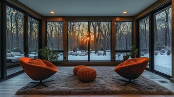 Taking a closer look at the windows the energyefficient double paned glass can be seen perfect for keeping the house warm in the colder months photo