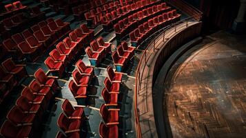 The balcony seats offer a birds eye view of the stage providing a unique perspective on the performance photo