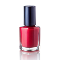 A single bottle of red nail polish elegantly presented png