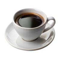 A freshly brewed cup of coffee on a saucer png