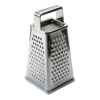 A shiny stainless steel grater stands alone png