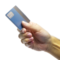 A close-up of a hand presenting a credit card png