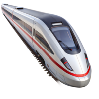 Sleek high-speed train zooming along tracks png