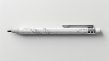 Blank mockup of a retroinspired mechanical pencil with a marble patterned grip photo