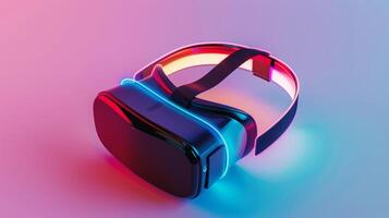 Blank mockup of a retroinspired VR headset with vibrant colors photo