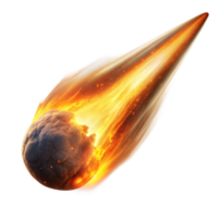 A meteor streaks through the atmosphere, engulfed in flames png