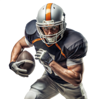 Determined football player charging with the ball png