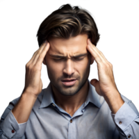 A man experiencing a headache or stress png