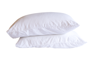 lado ver de dos blanco almohada después utilizar en apilar aislado con recorte camino en archivo formato png