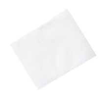 Top view of folded tissue paper or napkin paper isolated with clipping path in file format png