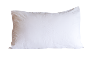 Top view of single white pillow after use isolated with clipping path in file format png