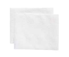 Top view of two pieces of tissue paper in stack isolated with clipping path in file format png