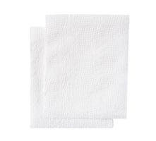 Top view of two pieces of tissue paper in stack isolated with clipping path in file format png