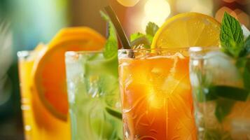 Enjoy a variety of tropical mocktails ranging from classic favorites to innovative and exotic blends perfect for any occasion photo