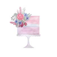Watercolor wedding cakes clip art set png
