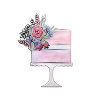 waterverf bruiloft cakes klem kunst reeks png