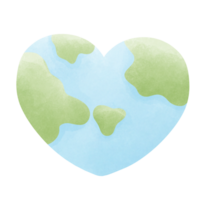 Earth day in heart shape png