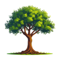 un árbol con hojas verdes png