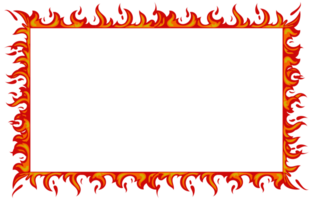 frame hot fire burning border hot photo frame png