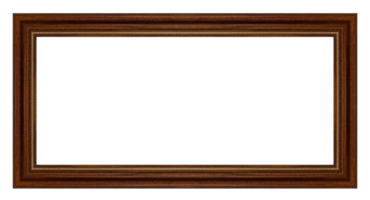 Brown wooden rectangle picture frame png