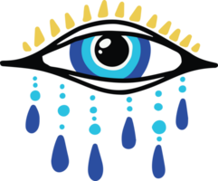 mal ojo griego azul nazar mano dibujado turco amuleto. símbolo de suerte y energía. magia esotérico talismán. encanto y talón. png