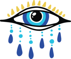 onheil oog Grieks blauw nazar. hand- getrokken Turks amulet. symbool van geluk en energie. magie esoterisch talisman. charme en kraal. png